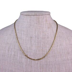 Gold Tone Womens Chain Necklace Adjustable Hook Clasp Lightweight Elegant Piece